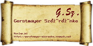 Gerstmayer Szörénke névjegykártya